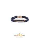 دستبند چرم و طلا مردانه - کد VM159