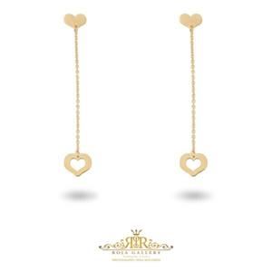 گوشواره میخی آویزدار قلب