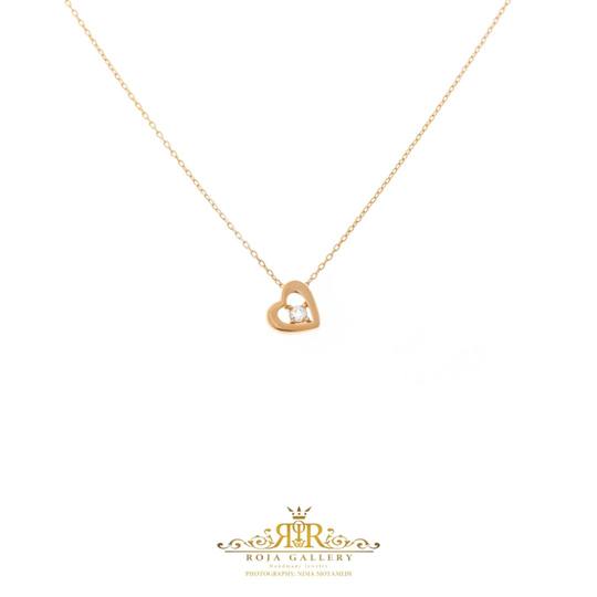 گردنبند قلب نگین دار - کد N-74811