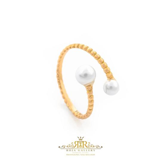 انگشتر توپی مروارید دوبل - کد R-72144