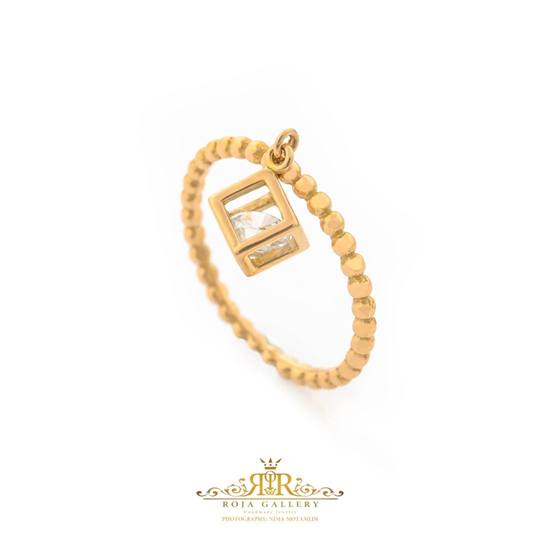 انگشتر توپی آویزدار مکعب - کد R-75566
