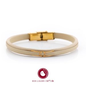 دستبند چرم و طلا زنانه