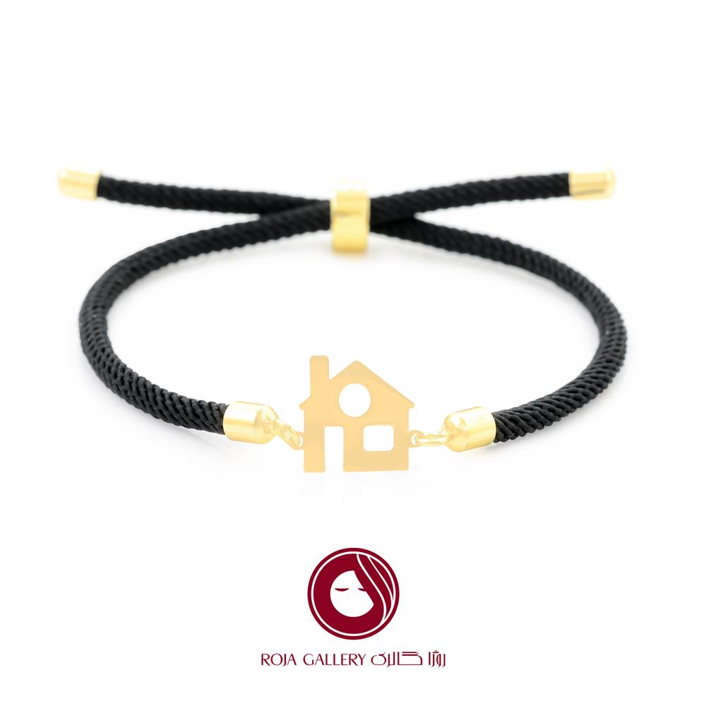دستبند بند و طلا طرح خانه - کد CB - 78303